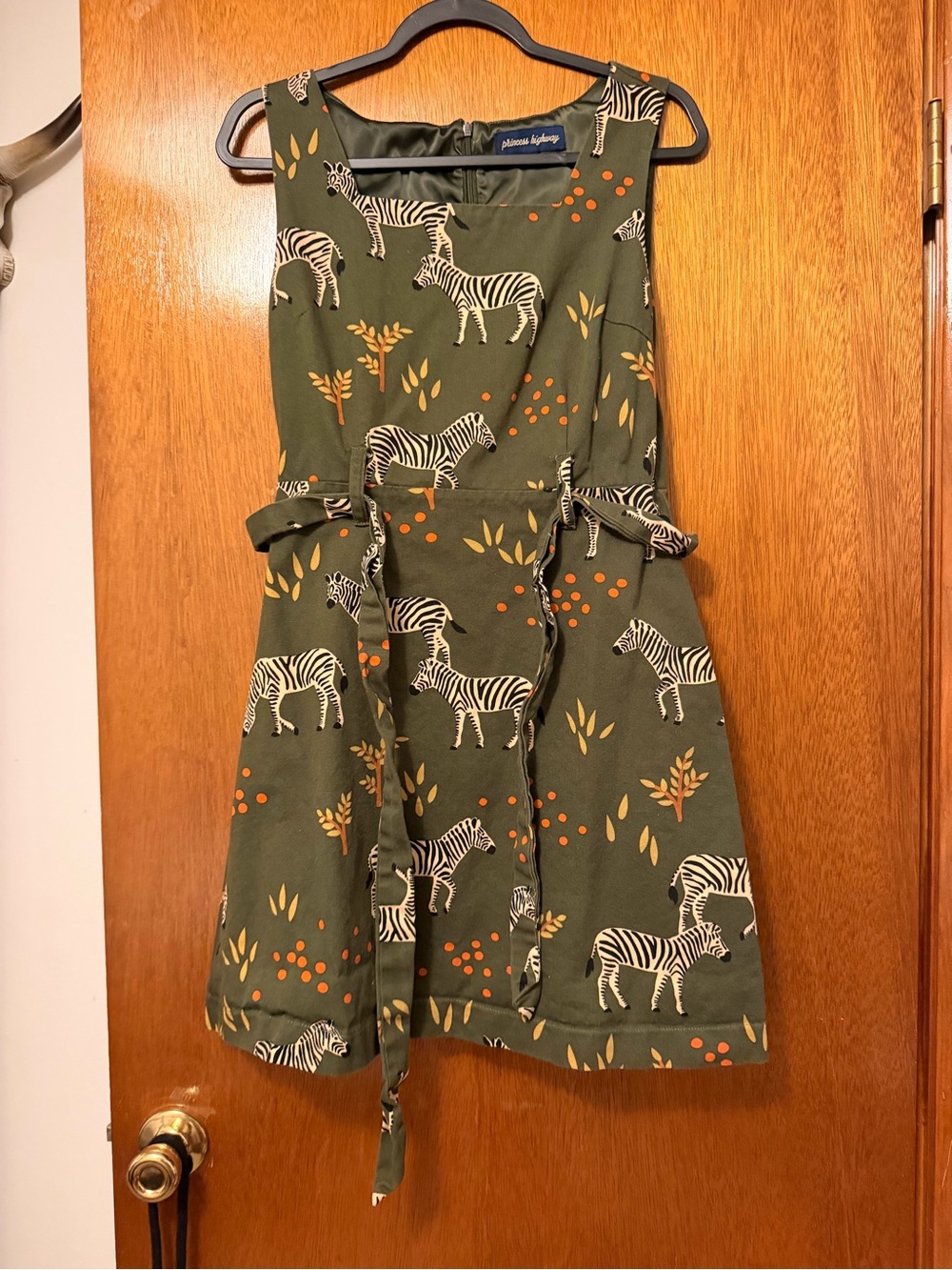Princess highway zebra belted mini dress